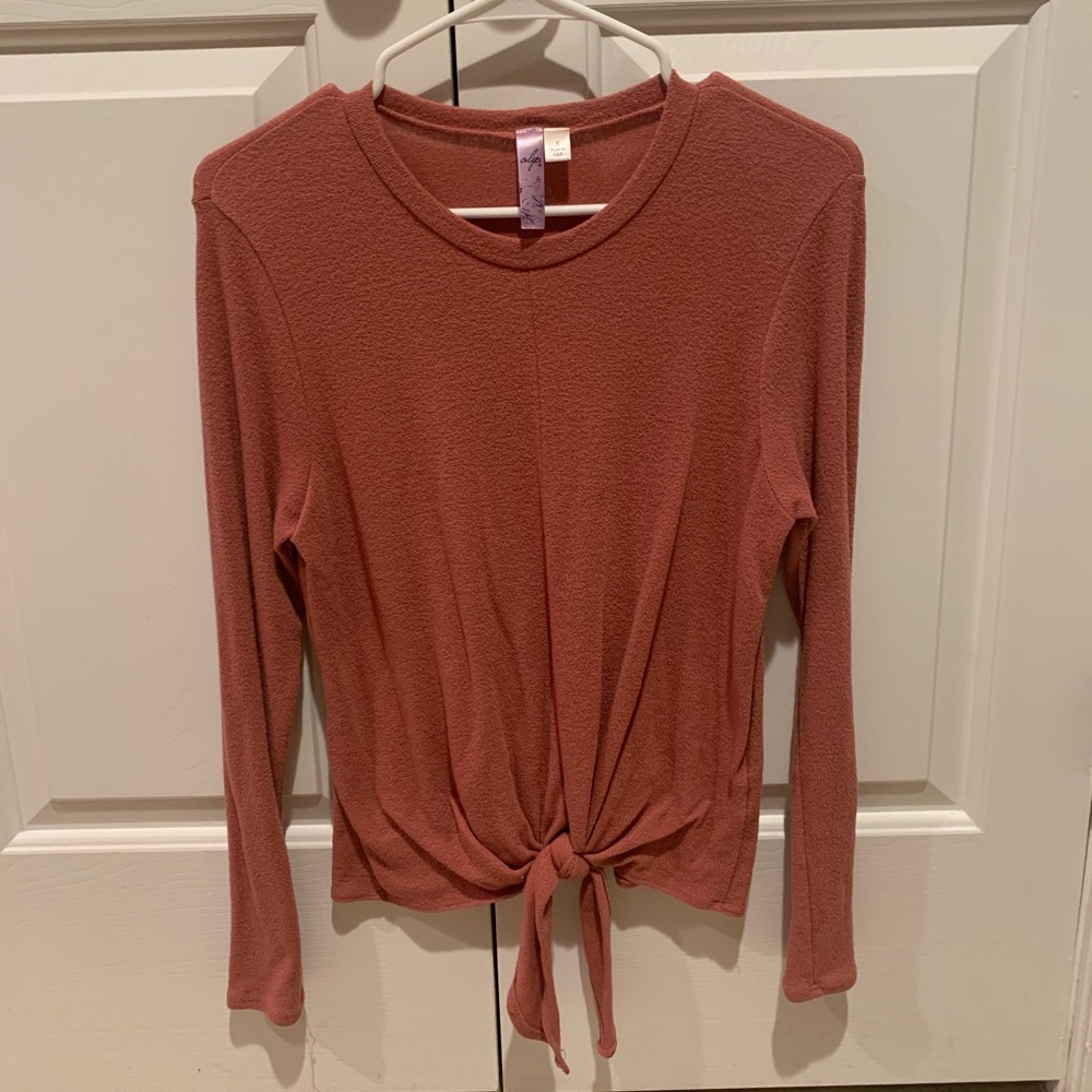 Pink/ orange front tie long sleeve
